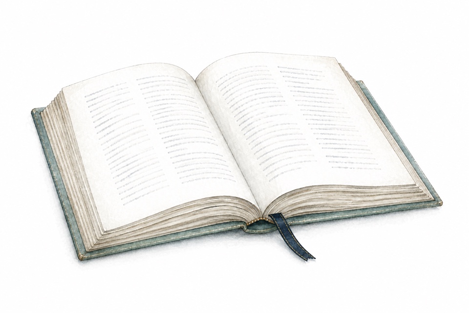 Un libro di consultazione aperto